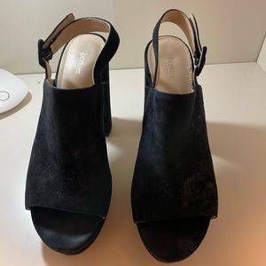 Botkier 5 inch thick heel black suede